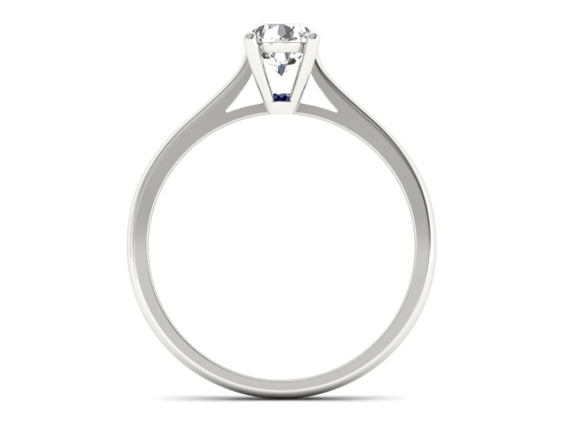 Pierścionek zaręczynowy z brylantem i szafirem - p16205bsz — zdjęcie 2