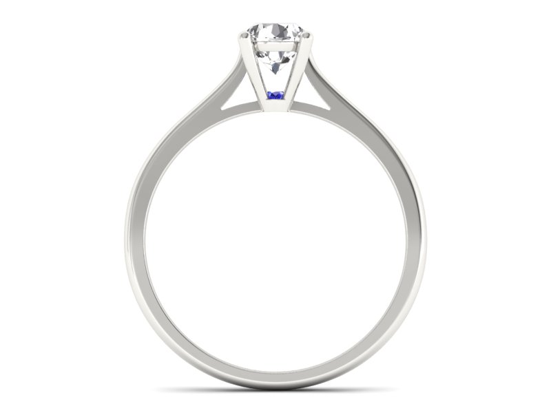 Pierścionek z brylantem i szafirem białe złoto - p16205bszc — zdjęcie 2