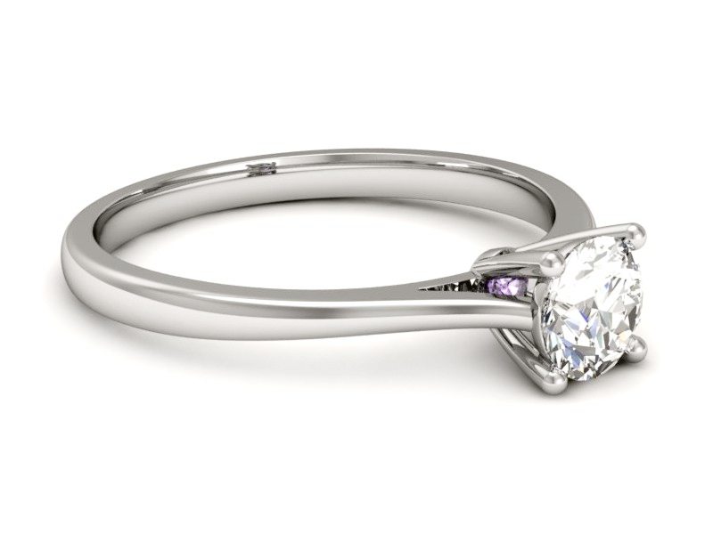 Pierścionek zaręczynowy z brylantem i tanzanitem - p16205bt — zdjęcie 5