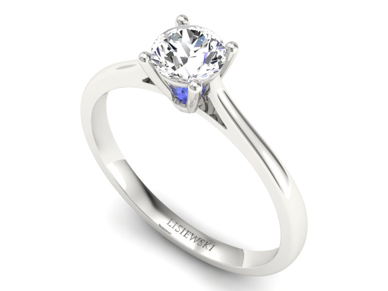 Pierścionek zaręczynowy z brylantem i tanzanitem - p16205bt — zdjęcie 3