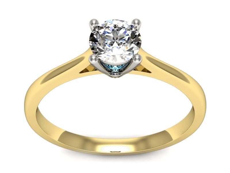 Złoty pierścionek z brylantem i topazem - p16205zba