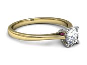 Złoty Pierścionek z diamentem i pięknym rubinem - p16205zbr - 2