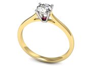 Złoty Pierścionek z diamentem i pięknym rubinem - p16205zbr - 3