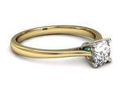 Złoty pierścionek z brylantem i szmaragdem - p16205zbsm - 2