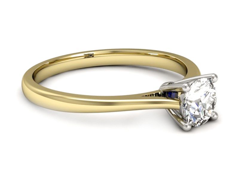 Pierścionek zaręczynowy z brylantem i szafirem - p16205zbsz — zdjęcie 5