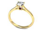 Złoty pierścionek z brylantem i rubinem - p16205zr - 3