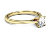 Złoty pierścionek z brylantem i rubinem - p16205zr - 2