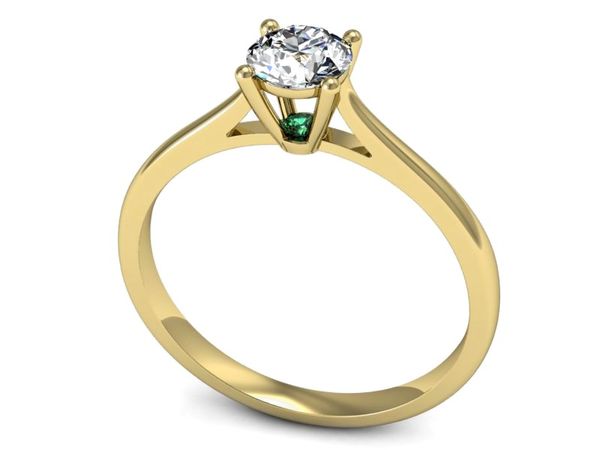 Złoty pierścionek ze szmaragdem - p16205zsm
