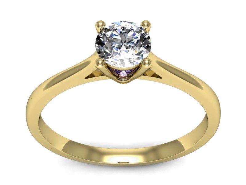Pierścionek zaręczynowy z tanzanitem i diamentami złoto 585 - p16205zt