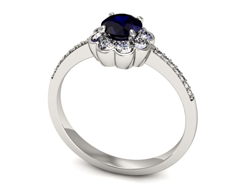 Złoty pierścionek ze spinelem i brylantami - p16206bsp — zdjęcie 3