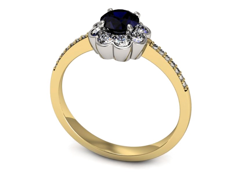 Pierścionek ze spinelem i brylantami - p16206zbsp — zdjęcie 3