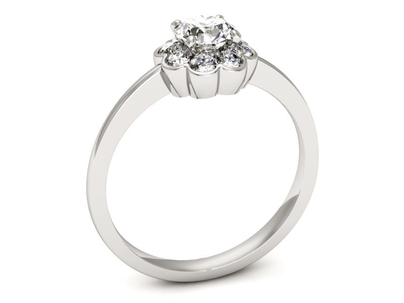 Złoty pierścionek z brylantami białe złoto - p16207b — zdjęcie 3