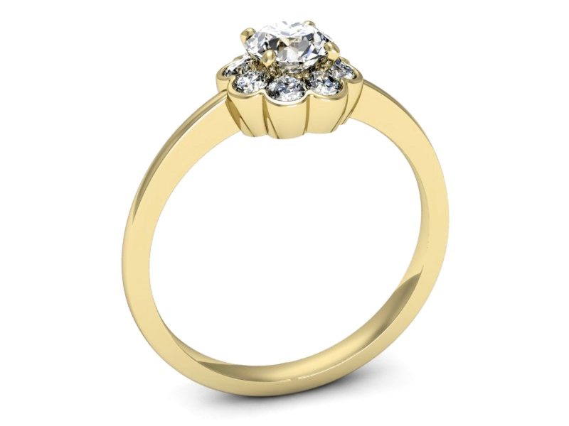 Złoty pierścionek z brylantami żółte złoto - p16207z — zdjęcie 3