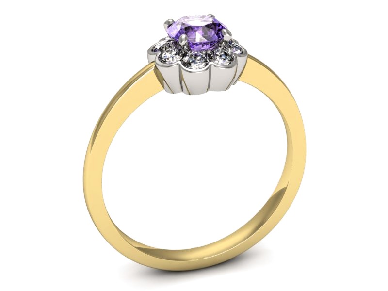 Pierścionek z tanzanitem i brylantami - p16207zbt — zdjęcie 3