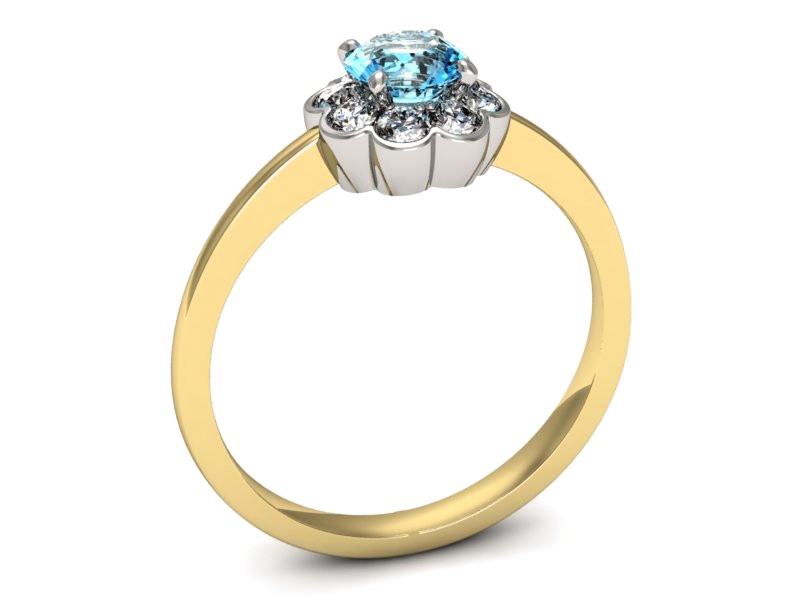 Złoty pierścionek topaz i brylanty złoto - p16207zbtp — zdjęcie 3