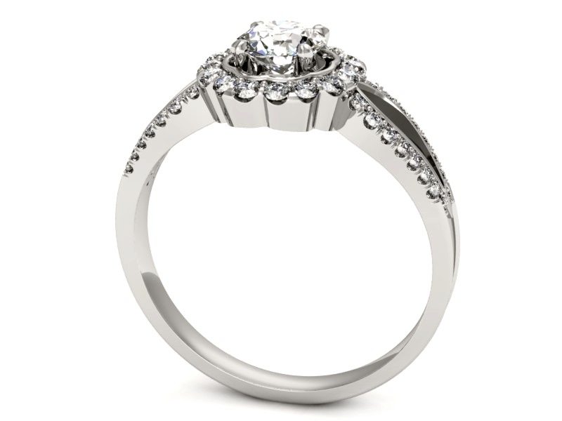 Złoty pierścionek z brylantami białe złoto - p16208b — zdjęcie 3