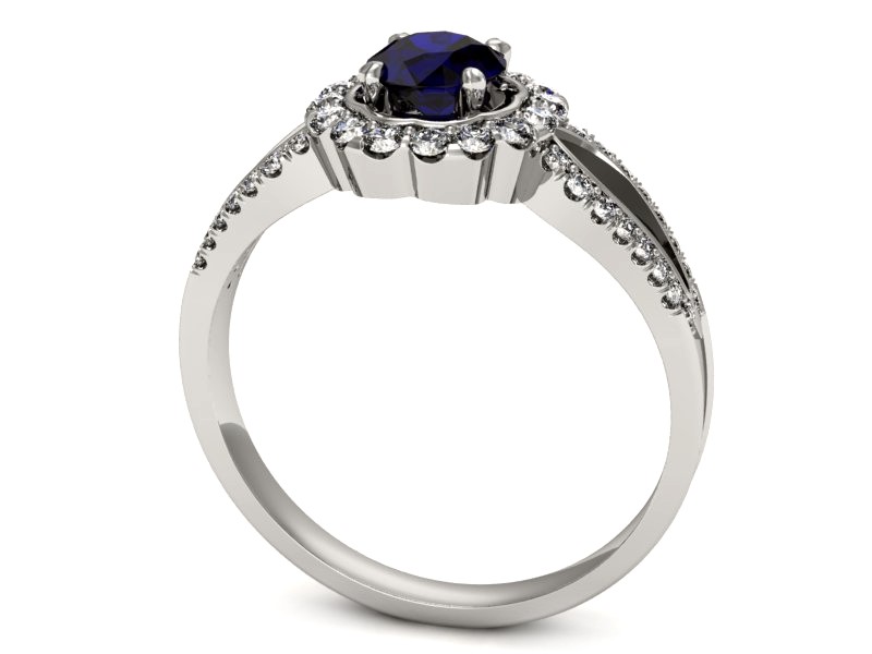 Pierścionek zaręczynowy ze spinelem i brylantami - p16208bsp — zdjęcie 3