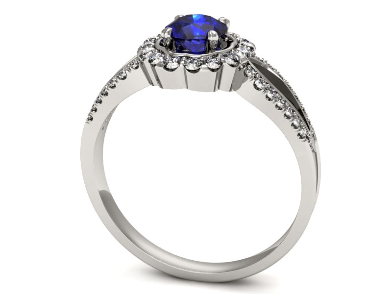 Pierścionek z szafirem i brylantami - p16208bszc — zdjęcie 3