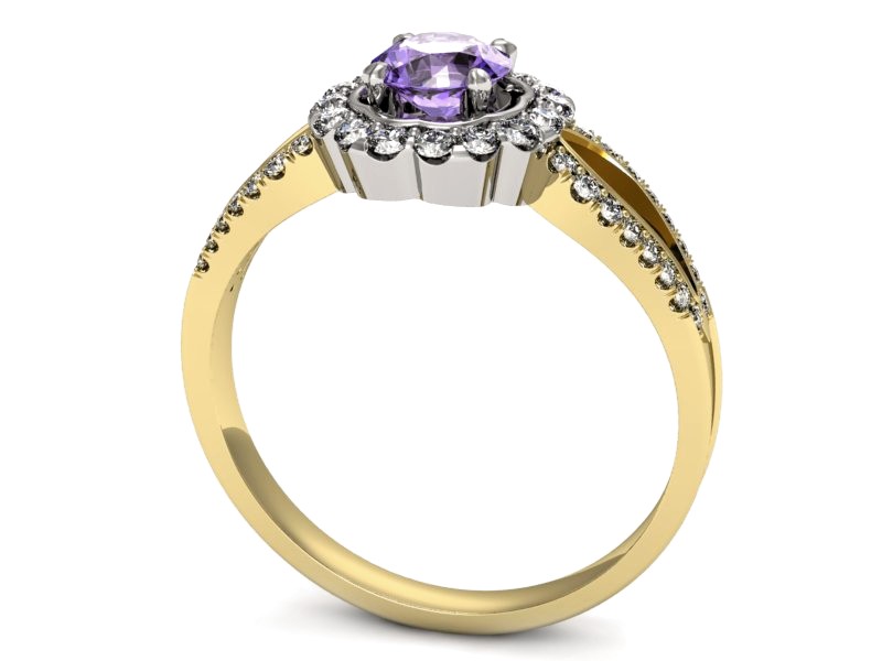 Pierścionek z tanzanitem i brylantami - p16208zbt — zdjęcie 3