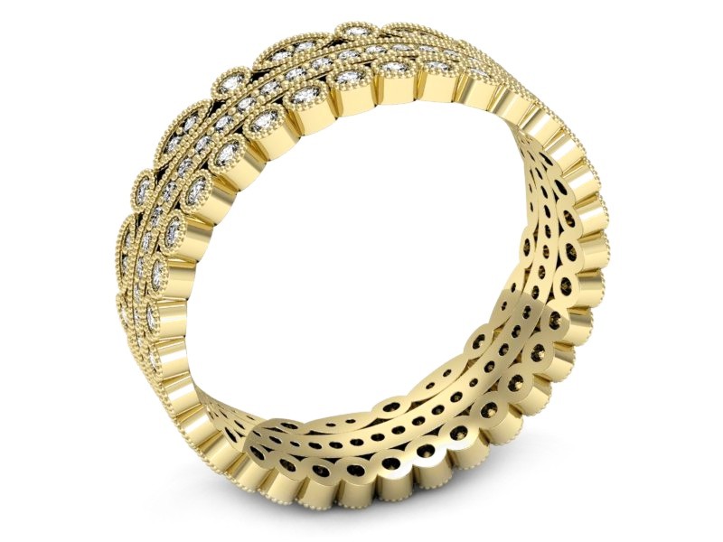 Obrączka z brylantami żółte złoto - p16209z — zdjęcie 3