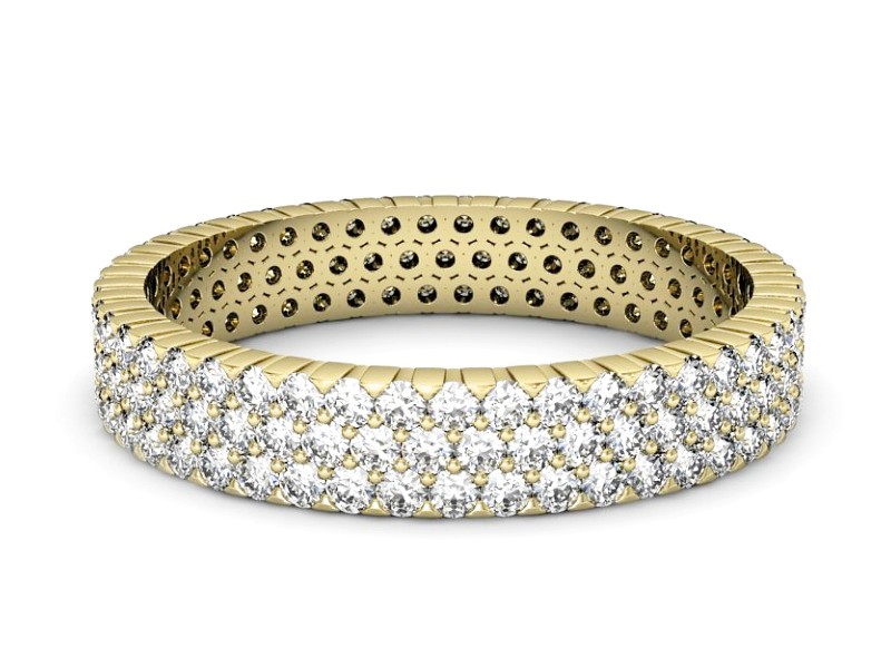 Obrączka z brylantami żółte złoto soczewkowa - p16210z — zdjęcie 2