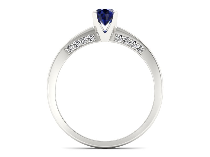 Pierścionek z szafirem i brylantami białe złoto - p16211bsz — zdjęcie 2