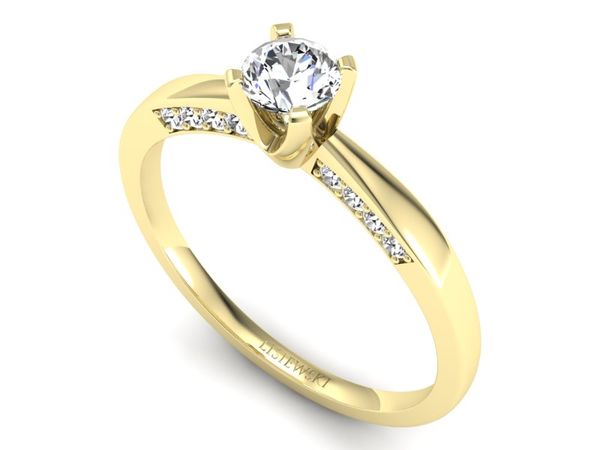 Pierścionek zaręczynowy z brylantami żółte złoto - p16211z