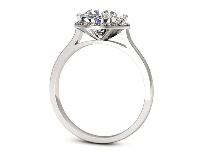 Złoty pierścionek z brylantami białe złoto - p16212b — zdjęcie 3