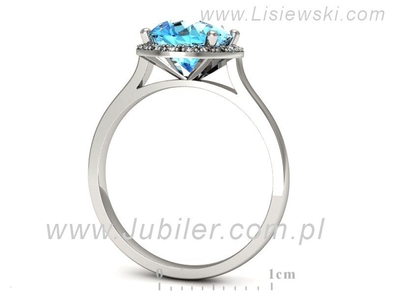 Pierścionek z topazem i brylantami białe złoto - p16212ba — zdjęcie 3