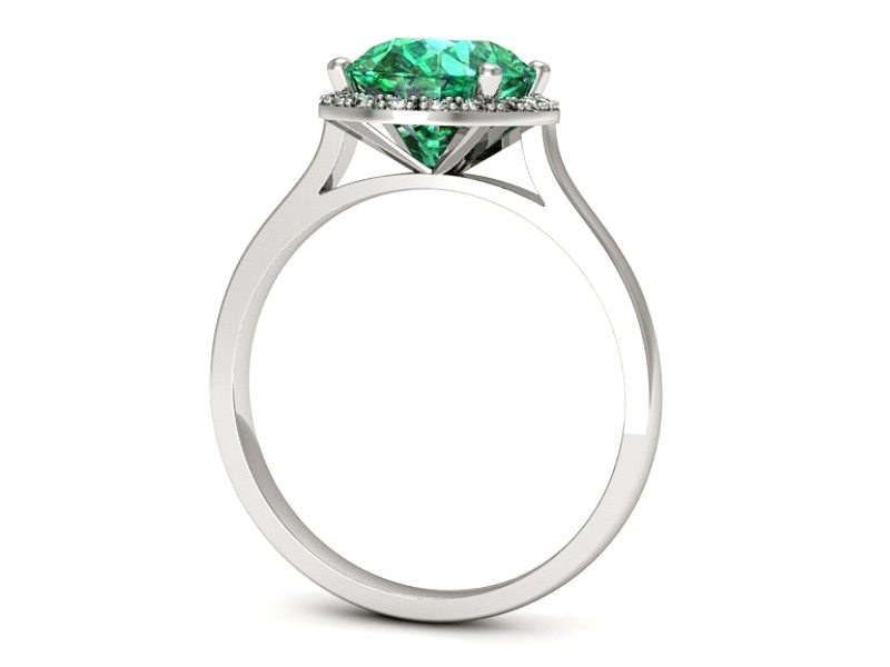 Złoty pierścionek ze szmaragdem i brylantami - p16212bsm — zdjęcie 3