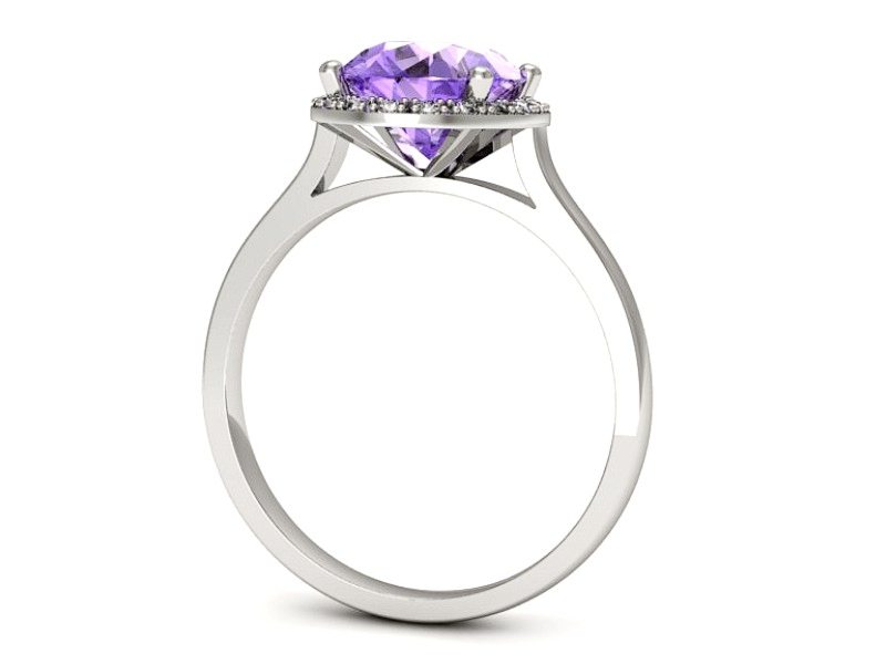 Pierścionek z tanzanitem białe złoto z brylantami - p16212bt — zdjęcie 3