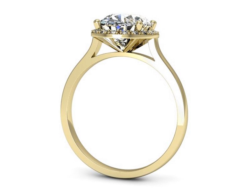 Złoty pierścionek z brylantami żółte złoto - p16212z — zdjęcie 3