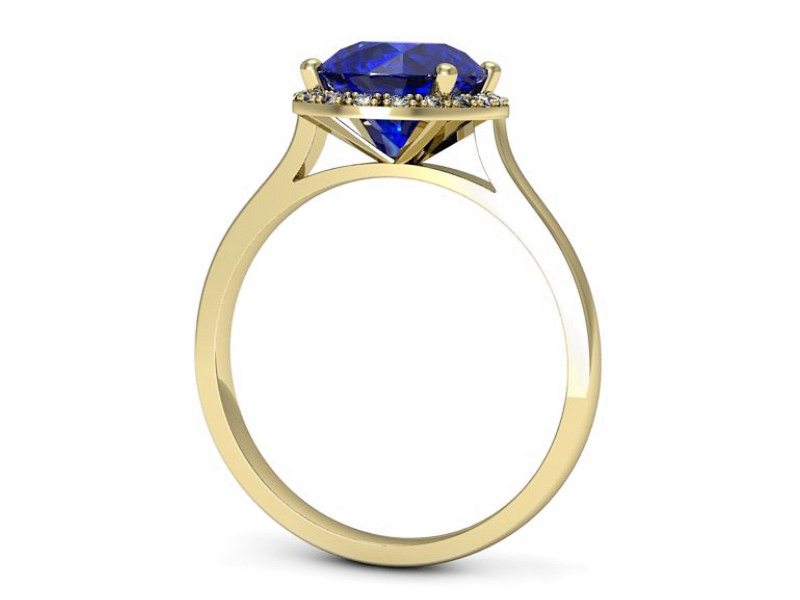 Pierścionek diamenty i szafir żółte złoto - p16212zszc — zdjęcie 3