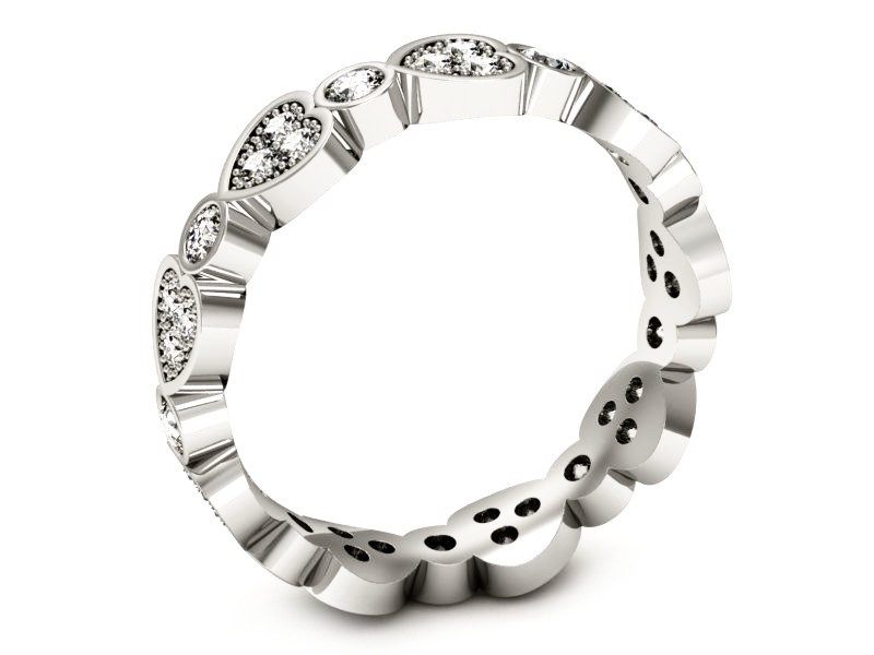 Pierścionek obrączka z brylantami białe złoto - p16214b — zdjęcie 3