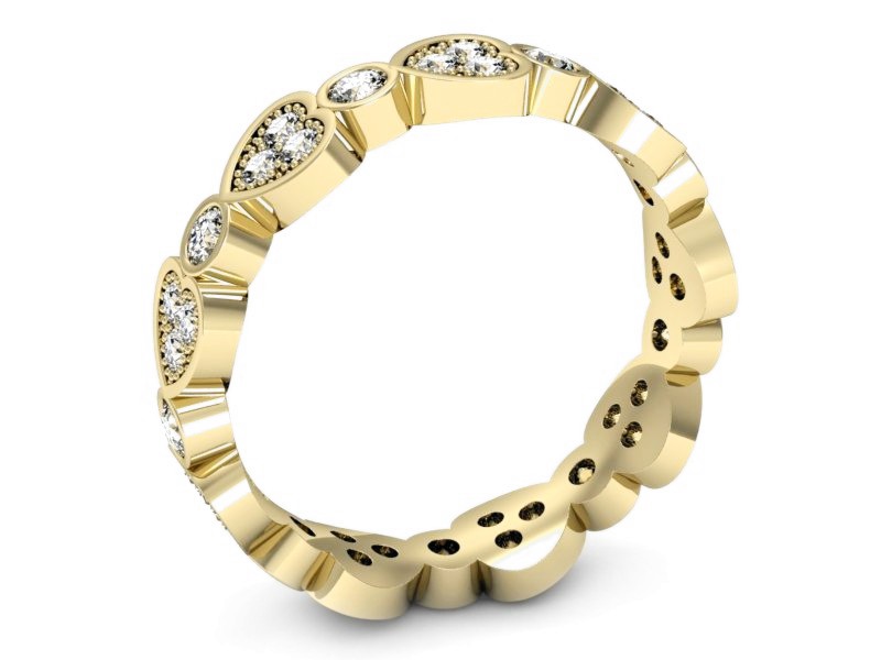 Obrączka z brylantami żółte złoto - p16214z — zdjęcie 3