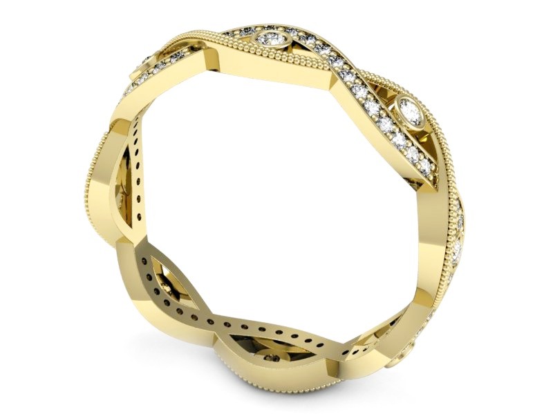 Obrączka z brylantami żółte złoto - p16216z — zdjęcie 3