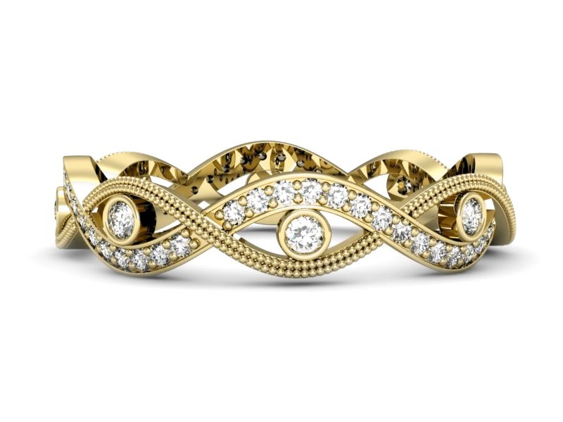 Obrączka z brylantami żółte złoto - p16216z — zdjęcie 2