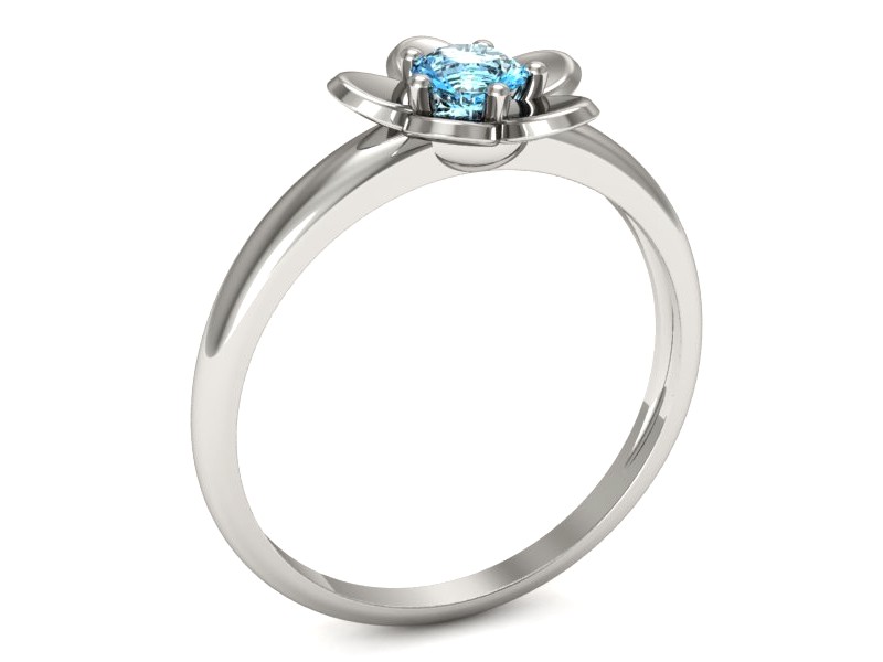 Złoty pierścionek z topazem białe złoto - p16218ba — zdjęcie 3