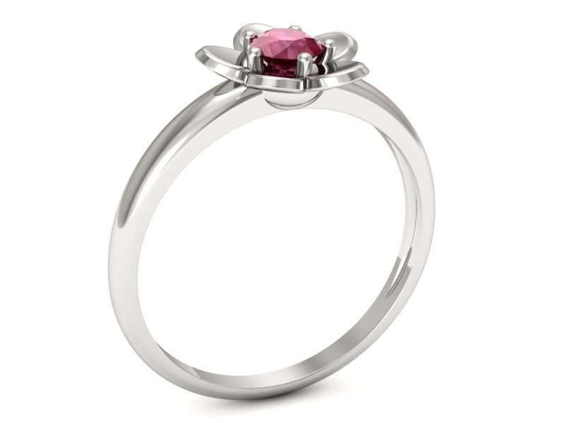 Złoty pierścionek z rubinem białe złoto - p16218br — zdjęcie 3