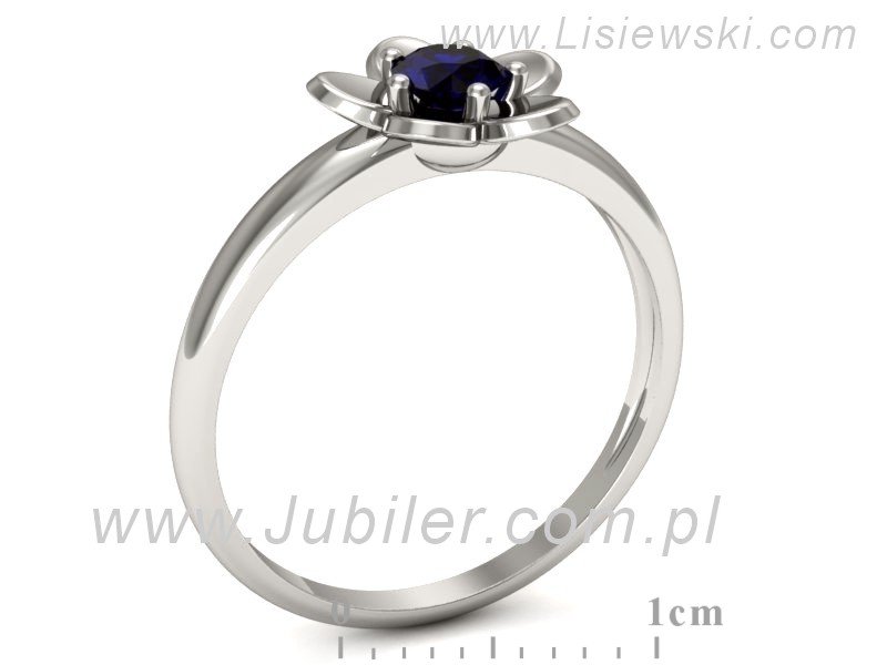 Złoty pierścionek ze spinelem białe złoto - p16218bsp — zdjęcie 3