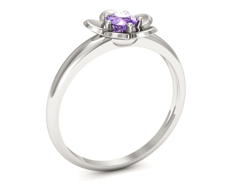 Złoty pierścionek z tanzanitem białe złoto - p16218bt — zdjęcie 3