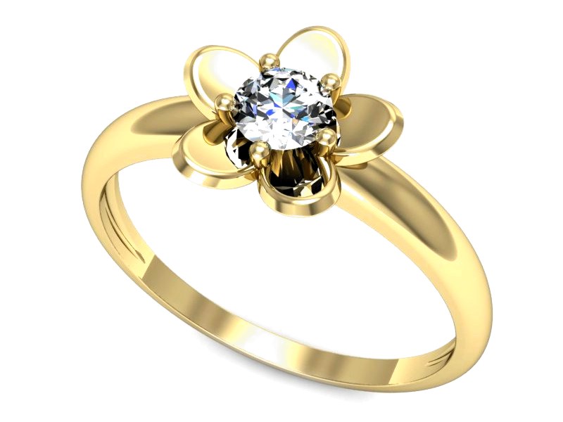 Złoty pierścionek z brylantem żółte złoto - p16218z