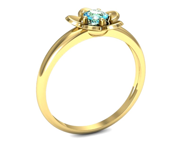 Złoty pierścionek z topazem żółte złoto - p16218za — zdjęcie 3