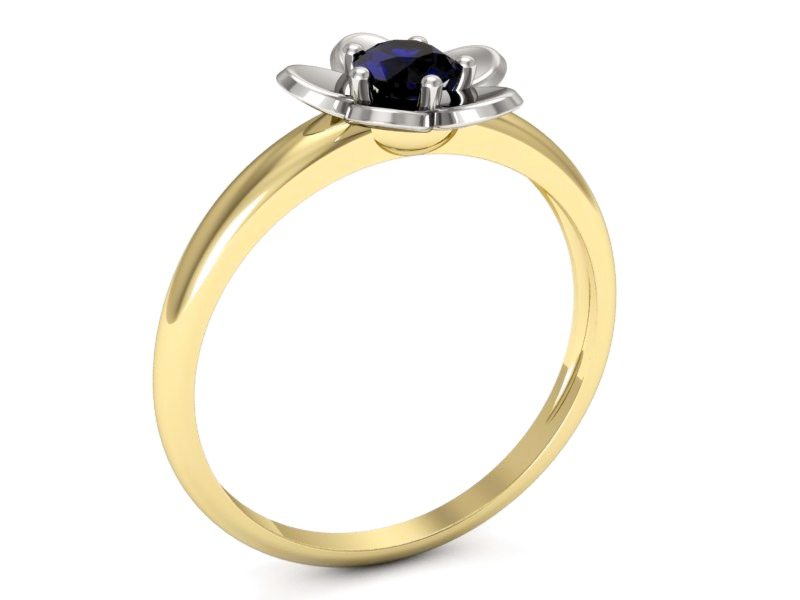 Pierścionek ze spinelem żółte i białe złoto - p16218zbsp — zdjęcie 3
