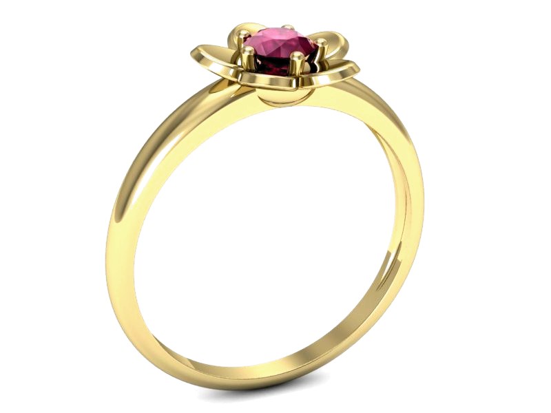Złoty pierścionek z rubinem żółte złoto - p16218zr — zdjęcie 3