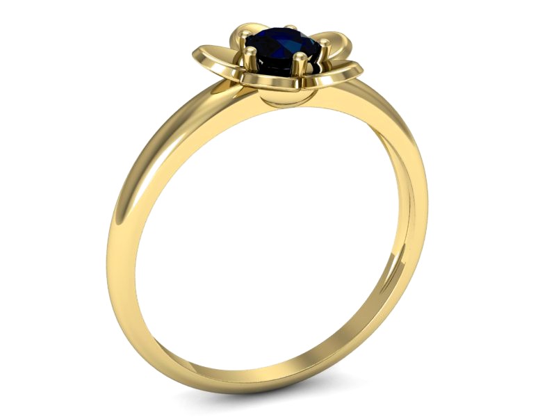 Złoty pierścionek z szafirem żółte złoto - p16218zsz — zdjęcie 3