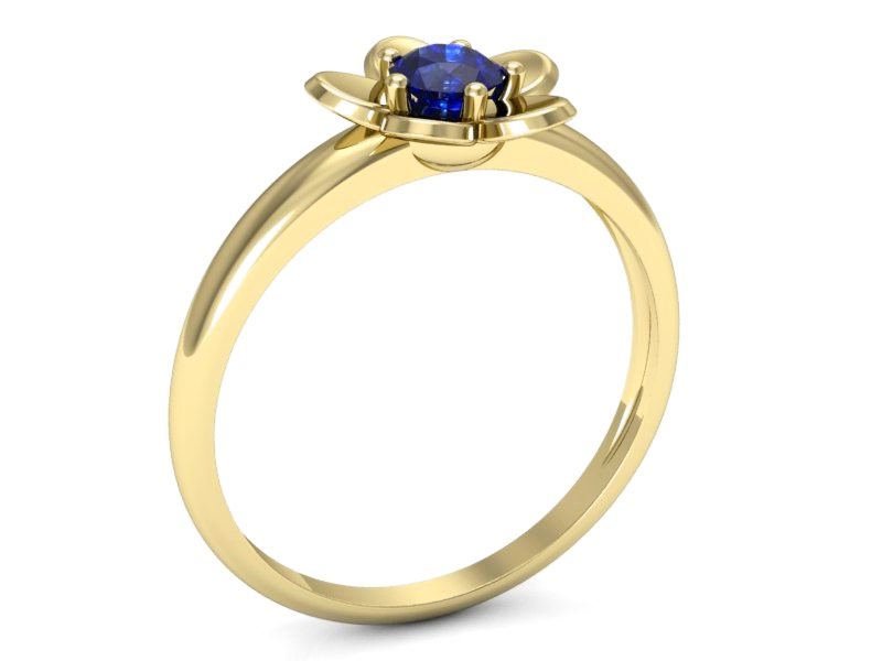 Złoty pierścionek z szafirem żółte złoto szafir - p16218zszc — zdjęcie 3