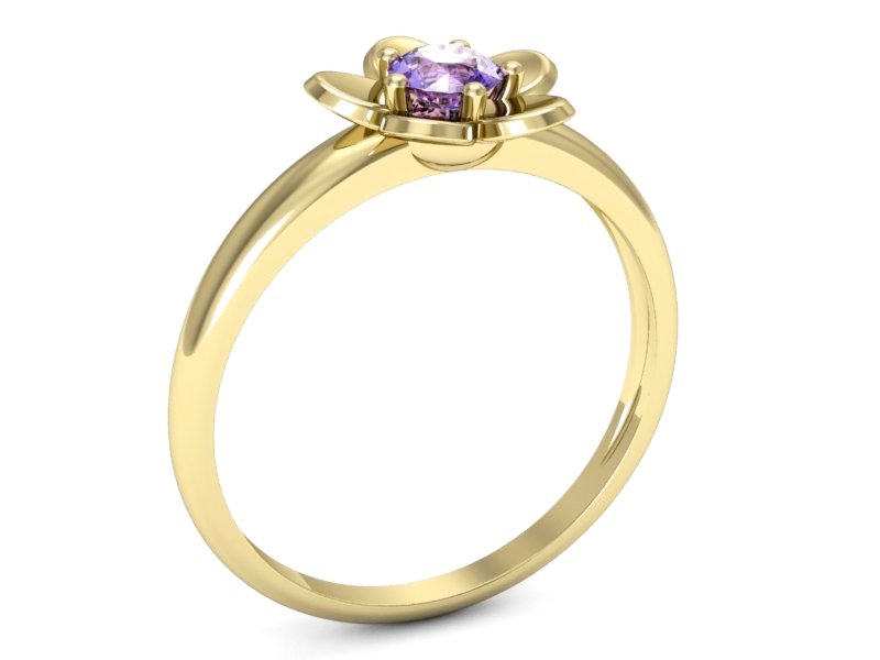 Złoty pierścionek z tanzanitem żółte złoto - p16218zt — zdjęcie 3