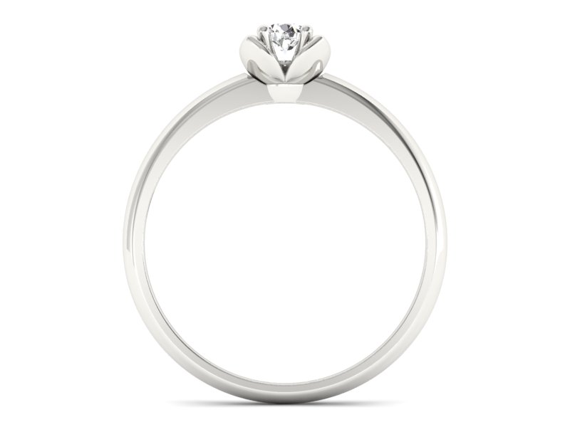 Złoty pierścionek z brylantem białe złoto - p16220b — zdjęcie 2