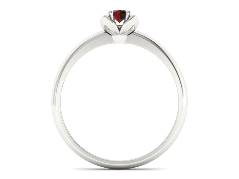 Złoty pierścionek z granatem białe złoto - p16220bgr — zdjęcie 2